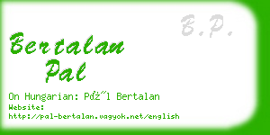 bertalan pal business card